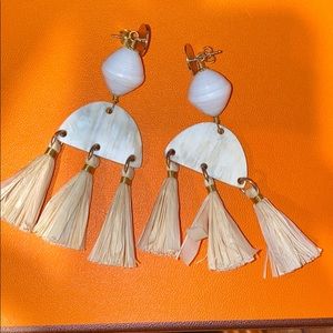 AKOLA raffia tassel earrings - like new